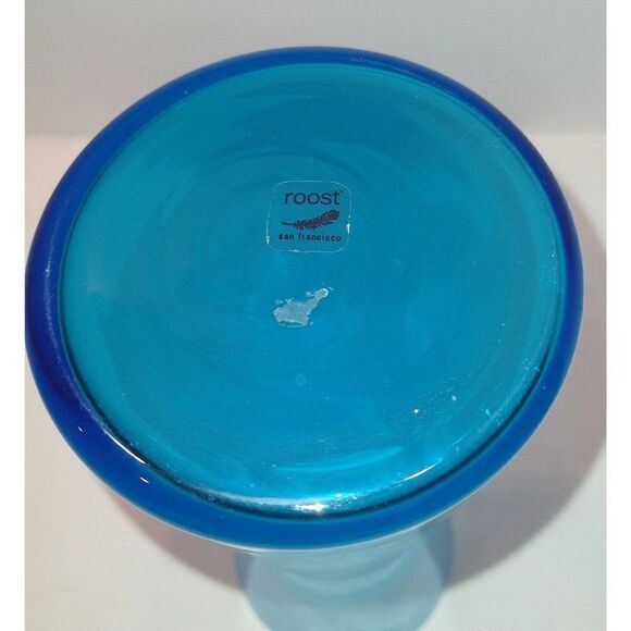 Retro Blue Glass Beaker Carafe Pitcher by Roost San Francisco 9 3/4"  tall - Picture 6 of 6